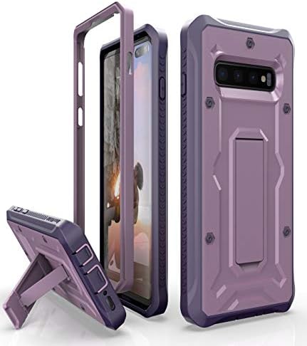 ArmadilloTek Vanguard Compatible with Samsung Galaxy S10+ Plus Case (Screenless Version) Military Grade Full-Body Rugged with Kickstand - Purple