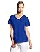 Cherokee Women's Luxe Crossover V-Neck Pin-Tuck Top, Galaxy Blue, Large