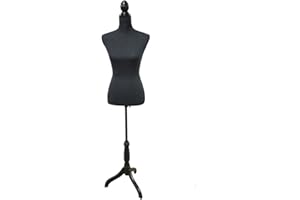 HYNAWIN Female Dress Form Mannequin Torso Adjustable Height Mannequin Body with Tripod Stand for Clothing Dress Jewelry Display, Black