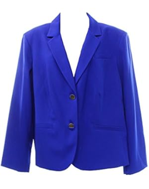 Calvin Klein Women's Plus 2-Button Notch-Collar Blazer @245 Blue 24W