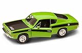 1969 Plymouth Barracuda, Green with Black Hood - Road Signature 92179 - 1/18 Scale Diecast Model Toy Car