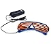 PINFOX Shutter El Wire Neon Rave Glasses Flashing LED Sunglasses Light Up Costumes For 80s, EDM, Party RB03 (Blue + Orange)