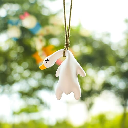 Funny Car Ornaments,On Swing Cars Pendant,Swing Duck Cute Car Decor Gift for Rear View Mirror,Truck Duck Accessories for Men,Dashboard Essentials for Women (A)