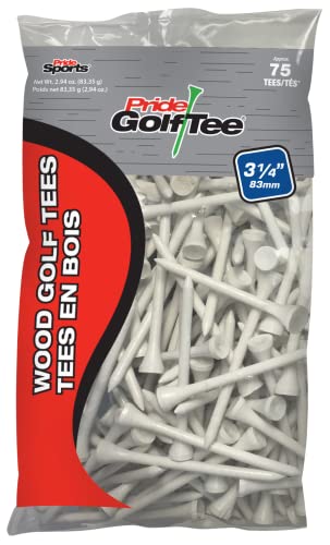 Pride Golf Tee – 3–1/10,2 cm Deluxe Tee, weiß, 75 Count