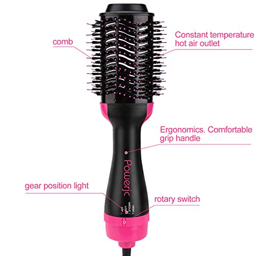Hot Air Brush One-Step Hair Dryer styler Straightener Curling Iron Fast Hair Styling for All Hair Type With 2 Speed Plus Cool Setting Powerjc - Thumbnail 3