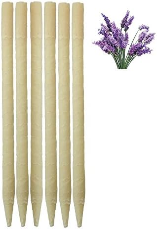 Lavender Paraffin Cylinders, Incense Candles by E2 Naturals (6 Cylinders)