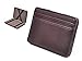 Slim Money Clip Pocket Wallet Case for Men and Women, Minimalist Front Pocket Wallet with Card Slots, Genuine Leather (Dark brown)