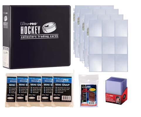 Ultra Pro 3" Hockey Card Collector Starter Kit – Black Album, 9 Pocket Pages, Sleeves, Top Loaders & Mini Snap Holders - Thumbnail 6