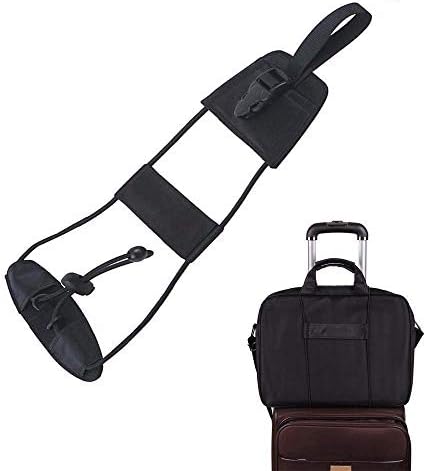 2nd Generation Adjustable Belt Strap for Trolley and Suitcase, Elastic Belt, System for Locking and Carrying Multiple Suitcases Together, Useful For Business Travel or Vacation, Black