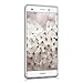 kwmobile TPU Case Compatible with Huawei P8 Lite (2015) - Case TPU Phone Cover - Sea of Flowers White/Transparent