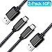 2-Pack 10FT Braided USB C Fast Charger Cable Compatible with Samsung Galaxy S10 S10e S9 S8 Plus Note 9 8, Pixel 3A 3 2, Moto Z4 Z3 Z2, LG V40 G8 G7 ThinQ,USB C to A