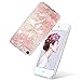 ULAK iPod Touch 7 Case, iPod 6 Marble Case, Clear Case Slim fit Anti-Scratch Flexible Soft TPU Bumper Hybrid Shockproof Protective Case for Apple iPod Touch 5 / 6th / 7th Generation-Marble Pink