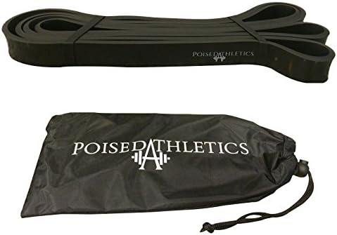 Professional Grade Resistance Band by Poised Athletics (41" Loop) For Pull Up Assist - Physical Therapy - Stretching - Mobility - CrossFit - SINGLE BAND - Up to 80 lbs of Resistance (BLACK)