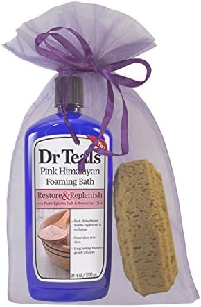 Dr Teal's Foaming Bubble Bath and Natural Bath Sponge Gift Bag (Himalayan Restore &amp; Replenish)