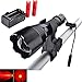WINDFIRE WF-360R Red Hunting Light Tactical LED Flashlight 350 Yards Focus Adjustable Torch Coyote Hog Fox Predator Varmint Night Hunting Lamp Sets with Pressure Switch, Scope Mount