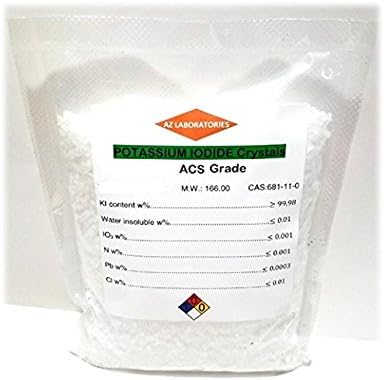 Pure Potassium Iodide / ACS / USP / Crystals / 500 grams 0.5 KG