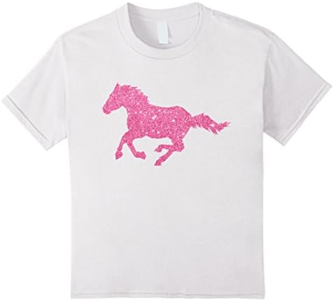 Kids Kids Bling Horse Riding Shirt - T-Shirt for Little Girls 8 White