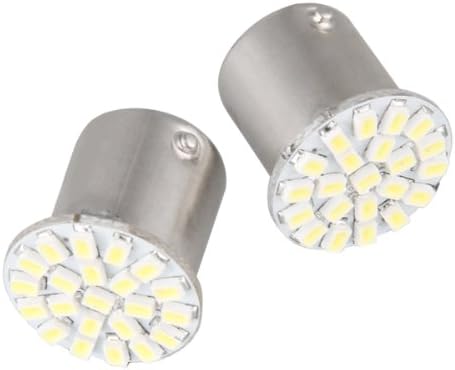 Ecloud ShopUS 2 pieces 2 1156 BA15S P21W 1129 Car White 22 1206 SMD LED Tail Turn Signal Light Bulb