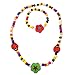 Spinnaker Collection Kids Wooden Ladybug and Flower Necklace and Bracelet Set Girls Love Bead Accessories - Play Jewelry