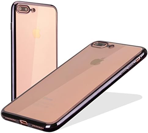 Iphone 7 Plus Case Shockproof ，Trendy Source Crystal Clear Shock Absorption Technology Cover Case and Transparent Silicone Mobile Phone Case , Black