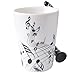Novelty Clarinet Handle Music Mug Unique Art Musical Notes Holds Tea Coffee Milk Ceramic Mug Cup 12 Oz,Black