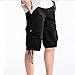 Leward Men's Cotton Loose Fit Twill Cargo Shorts Outdoor Wear Lightweight (36, Black)