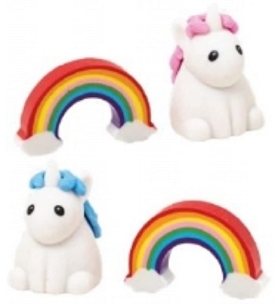 GOGOPO Unicorn & Rainbow Erasers 3-4cm