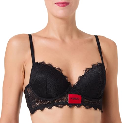 Hugo Push-up RL Lace 10269292 01 Soutien-Gorge sans Fil, Noir, 85B Femmes