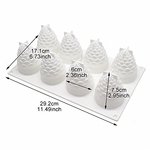 3D Pinecone Cake Mold - MoldFun Christmas Pine Cone Silicone Tray Mold for Mousse Cake, Muffin, Chocolate, Ice Cube, Pudding, Candle, Soap, Lotion Bar, Clay, Wax, Crayon