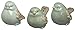 Scroll Wing Light Blue Ceramic Bird Sculptures Set of 3
