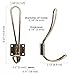 Heavy Duty Rustic Entryway Hooks - 10 Pack of Wall Mounted Vintage Double Coat Hangers with Four Extra Long Bronze Metal Screws Included
