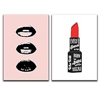 2 Panels Canvas Wall Art Black and White Canvas Prints Home Artwork Decoration for Living Room,Bedroom - 16