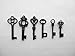 48PCS Antique Mini Collection Skeleton Keys (Black)