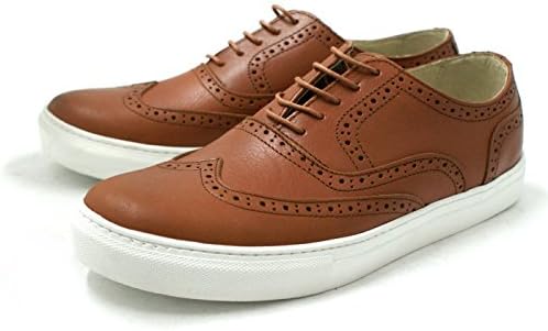 Amazon ベルベットレッド ウィングチップ レザー スニーカー 4326 タン 42 26 5cm 27 0cm Vervetred ベルベットレッド シューズ バッグ