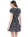 Allegra K Women's Boho Crossover V Neck Petal Sleeves Belted Floral Flowy Dress Large Blue