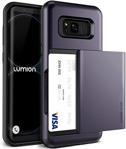 Galaxy S8 Plus Case, [Semi-auto Sliding] Card Slot Holder Wallet ID Cover Heavy Duty Protective Slim Thin Fit Armor Defender for Samsung Galaxy S8 Plus (2017) by Lumion (D.Glide - Orchid Purple)