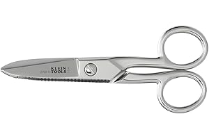 Klein Tools 2100-5 Electrician Scissors, 5.25-Inch Compact Scissors for Heavy-Duty Cutting and Low Voltage Work, Multi-Purpos