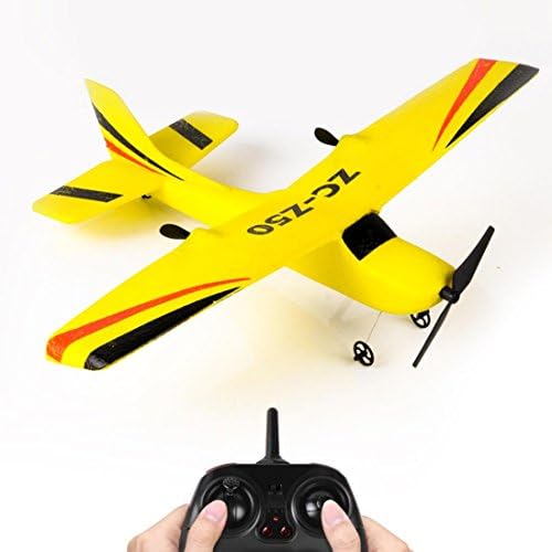 Saingace Decompression Toys, Z50 2.4G 2CH Gyro RTF Remote Control Glider 350mm Wingspan EPP Micro Indoor RC Airplane (Yellow)