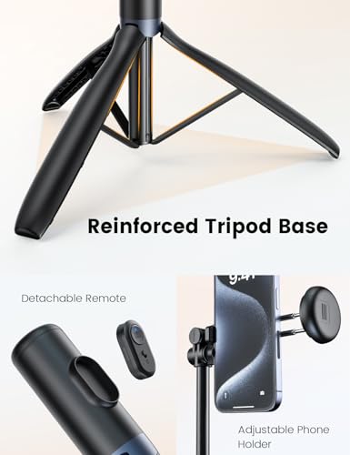 ANXRE 67.7" Photographic Tripod Stand with Light, NT99 Tripod Stand for Cell Phone & Camera & Gopro, Travel Stand Holder with Remote for Content Creator Video Recording
