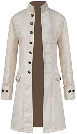 Toponly Men's Steampunk Vintage Tailcoat Jacket Gothic Victorian Frock Black Coat