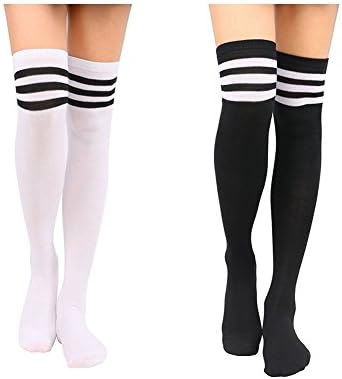 Keylleen Over Knee High Stockings Girls Women Cozy Winter Long Christmas Socks