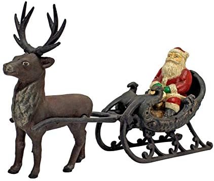 Amazon Com Christmas Decorations Santa Claus On Sleigh With