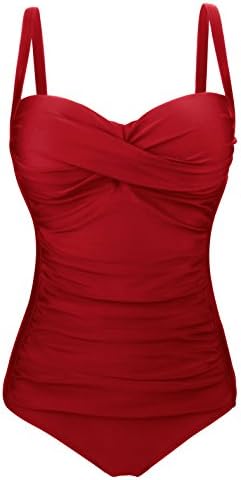 Babequeen Vintage Retro Bathing Suit One Piece Monikini Swimsuit (FBA)
