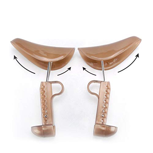 10 pair of Women Practical Plastic Adjustable Length Shoe Organizers Spring Shoe Stretchers (Brown) - Thumbnail 2