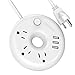 Travel Power Strip, TESSAN Power Strip with USB, 3 Outlets 3 USB for Cruise Trip, Portable Desktop Charging Station 5 Ft Extension Cord, for Business Trip, Home and Hotel