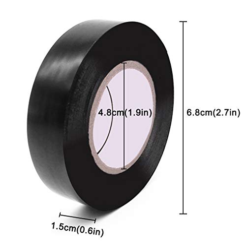 10 Rolls Black PVC Electrical Insulation Tapes-Maveek High End Industrial Grade UL Listed-Rated to 176 Degrees & 600 Volts-Flame Retardant Waterproof Tape Vinyl Insulating Backing-15mmx18m(0.6" x 50')