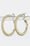 BAUBLES & CO SMALL HAMMERED HOOP EARRINGS (Matted Gold)