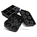 Ice Cube Trays By Minla- 2pc/pack - Silicone Sphere Whiskey Ice Ball Maker with Lids & Large Square Ice Cube Molds Flexible 4 Cavity Ice Maker Great for Whiskey And Cocktails Keep Drinks Chilled