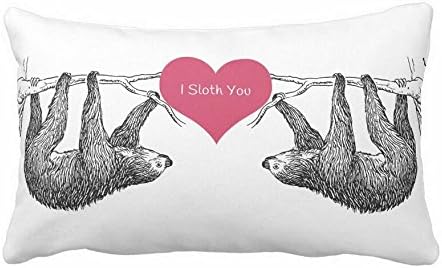 Decorative Pillow Cover I Sloth You Polyester Throw Pillow Case 12 x 20 Inches Cushion Cover
