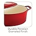 Tramontina 80131/052DS Enameled Cast Iron Covered Oval Dutch Oven, 7-Quart, Gradated Red